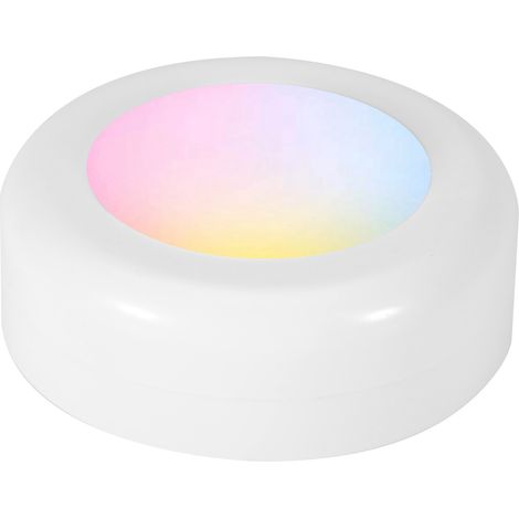 Spot LED Rond RGB Sans Fil 12 Couleurs Intensité Réglable Lampe de Nuit Couloir (1/5)