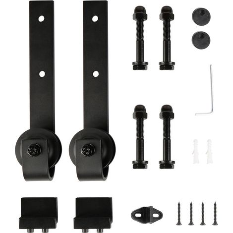 Schiebetürrolle, Schiebetürzubehör, Schwarz (nur Rollensatz)