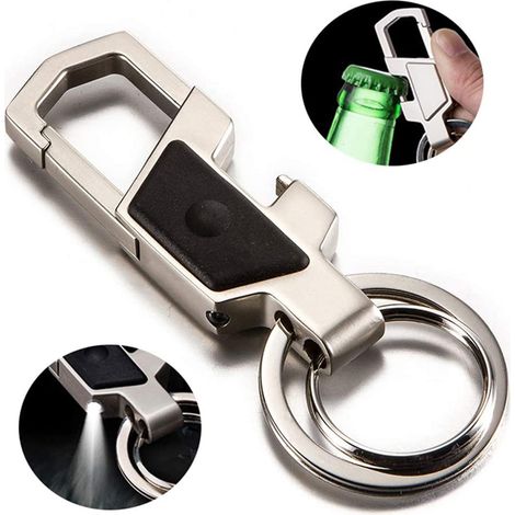 clés avec lumière LED et décapsuleur en métal pour homme et (1/4)