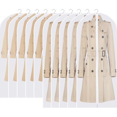 Transparentes Housse Costume avec Zip60 120/140cmProtection Anti-poussière & ImperméableHousse Vetements à Suspendre 60 x 120 10 pcs 140cm (1/5)