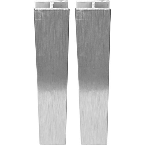 2x Jonction de plinthe droite en PVC Connecteur Socle Cuisine Raccord Profil, hauteur 150mm finition aluminium brossé (1/4)