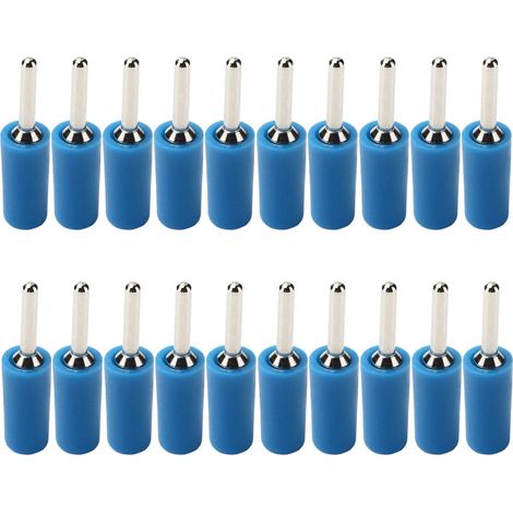 Lot de 20 fiches bananes mâles 2mm en laiton nickelé, étanches, connecteurs et accessoires, kit bleu (1/5)