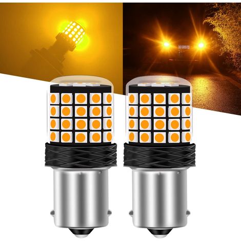 1156 LED jaune 10-30V 54SMD 21W Super Lumineux Ampoule LED Voiture Pour Clignotants Avant et Arrière -2PCS (1/5)