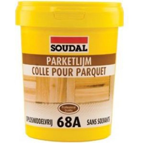 Soudal – Colle parquet acrylique sans solvant 15 kg – Séchage rapide – Pour parquets en bois tendre et mosaïques – Consommation 800-1000 g/m²