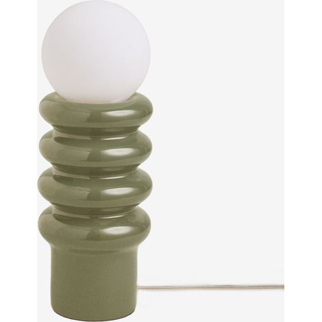 SKLUM Tischlampe 40 cm aus Keramik mit Kryx-Glaskugel Tiefes Grün Olive (1/5)