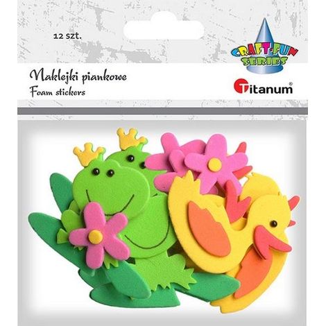 Pegatinas de espuma 3D patos, ranas y flores 12 piezas