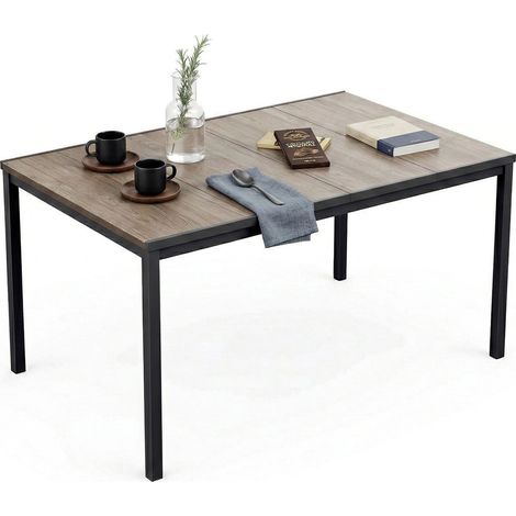 Dmora - Gartentisch Sarnia, Picknickbasis, Garten-Esstisch, Mehrzweck-Außenbank, 159x95 h75 cm, Eiche und Anthrazit