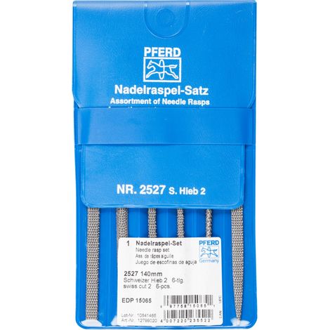 PFERD TOOLS Nadelraspel-Set 6-tlg. in Kunststofftasche 140mm Schweizer Hieb 2, für Holz, Kunststoff (1/4)