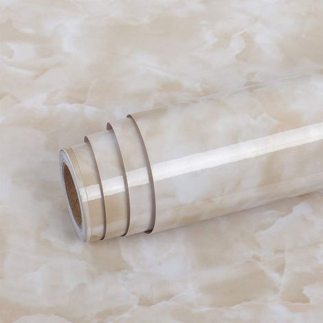 Beige Marmortapete 40 cm 5 m Abnehmbare, selbstklebende, wasserdichte und abwaschbare Arbeitsplatten-Abdeckungsfolie für Möbel und Badezimmer 30 (1/4)