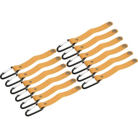 12 Crochets Adhésifs en Simili Cuir Jaune - Support 5KG pour Mur Salle de Bain ou Bureau - Lot de 12 (1/5)