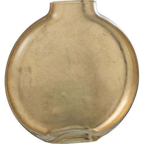 Vase rond en verre transparent doré - transparent doré (1/5)