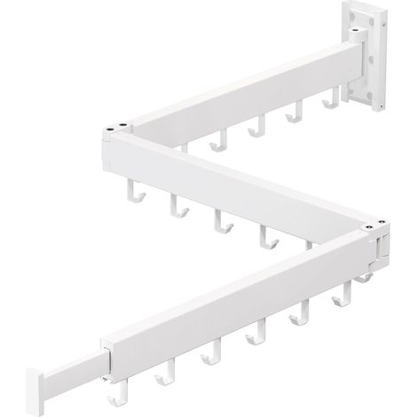 Séchoir à Linge Mural rétractable et Pliable (3 Volets) Blanc (1/5)
