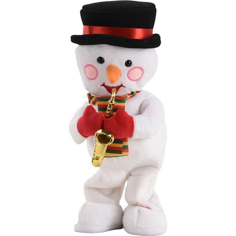 Animierter, musikalischer Schneemann, singende und tanzende Weihnachtspuppe, dekorativer Kaktus-Plüsch für den Weihnachtsbaum, festliches Geschenk, Größe 40 × 20 × 14,5 cm, Modell C (1/4)