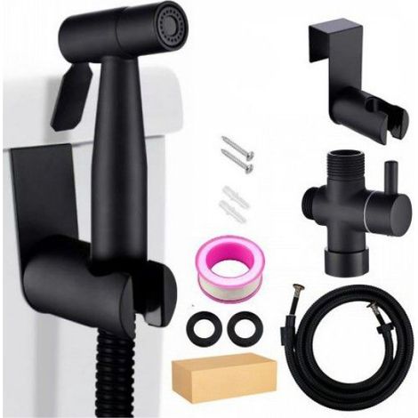 RisingFF Douchette de toilette, ensemble de douchette de bidet de salle de bain en acier inoxydable d'érable de haute qualité (1/4)