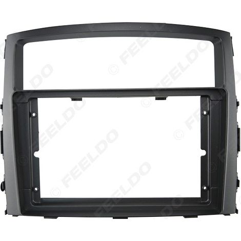 Applicable aux 10 Mitsubishi Pajero : cadre de conversion pour autoradio grand écran Android avec navigation et panneau audio-visuel de 9 pouces.