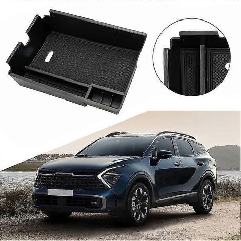 Boîte de rangement pratique pour accoudoir, organisateur noir pour console centrale Kia Sportage NQ5 2022, pièces antidérapantes (1/5)