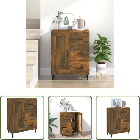 vidaXL Holzbeistelltisch Räuchereiche - Sideboard Räuchereiche 69,5x34x90 cm Holzwerkstoff (1/5)