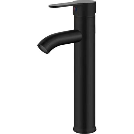 Waschbeckenarmatur, Einhebelmischer, geeignet für Aufsatzwaschbecken (schwarz).