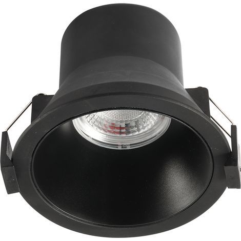 Spot downlight LED encastrable 8W rond ∅90mm Noir, Anti-éblouissant CCT4 étanche IP44 (1/5)