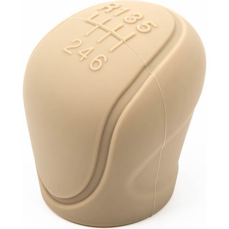 Housse de levier de vitesse universelle en silicone beige pour voiture - 6 vitesses - antidérapante (1/2)