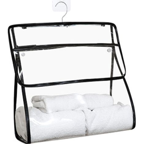 Sac De Toilette - Etanche TPU - Accroche Murale - Design Transparent - 39 x 37 5 x 17 Cm - Pour Salle De Bain Douche - 1 Piece (1/5)