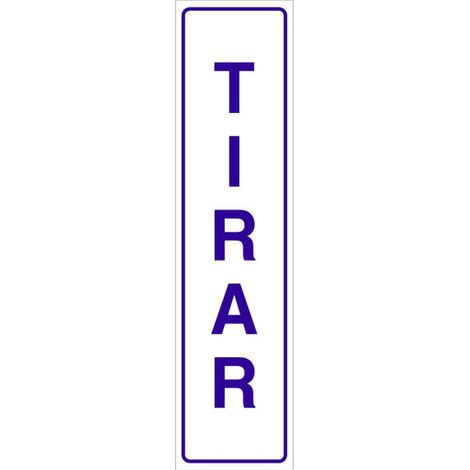 COFAN señal glasspack adhesiva 250x62mm. tirar , Señal informativa glasspack adhesivo vertical Tirar. El diseño de la señal puede variar, pero en ningún caso se variará el signific