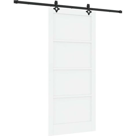 Schiebetür ORKDAL 93 x 211 cm Holzwerkstoff Weiß und Schwarz vidaXL (1/5)