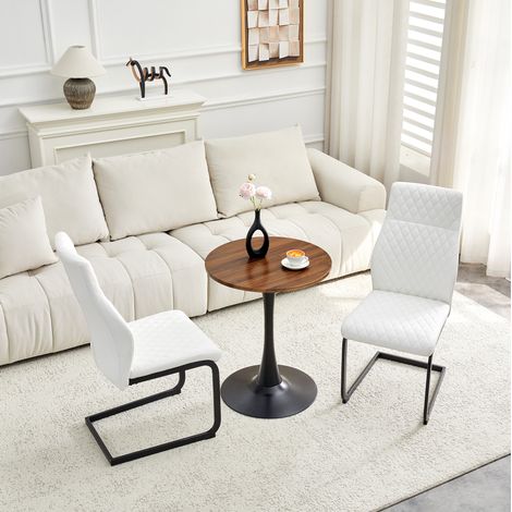 MEUBLIV Conjunto mesa y sillas 60 cm blanco y negro – 1 mesa, 2 sillas (1/5)