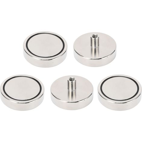 Set aus 5 versilberten Neodym-Magneten, 160 kg, korrosionsbeständig, für den professionellen Werkstatteinsatz (1/5)