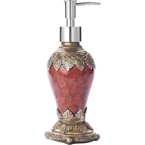 Distributeur de savon rétro blanc avec pompe étanche, flacon de lotion pour les mains rechargeable pour salle de bain, chambre et cuisine. (1/4)