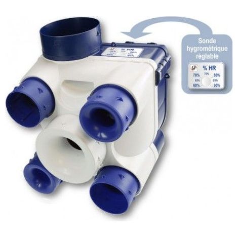 VMC à sondes thermo-hygrométriques pour l'habitat pavillonnaire jusqu'à 4 Sanit. (603110) (1/4)
