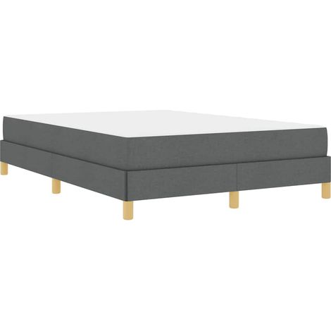 Lit double,Lit adulte,Lit à ressorts Gris foncé et Marron 140 x 190 cm (1/5)