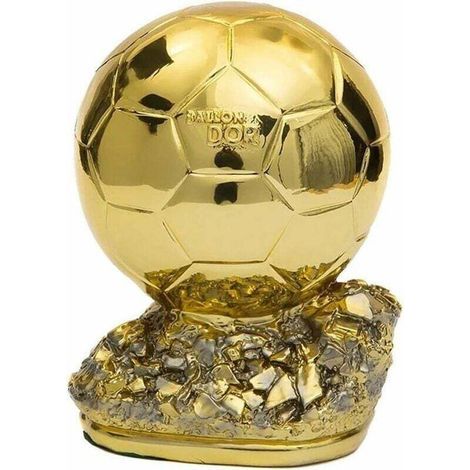 Nain de jardin Golden Ballon Football Trophée – Résine naturelle écologique – 15 cm – Résistance à l'abrasion et à la corrosion