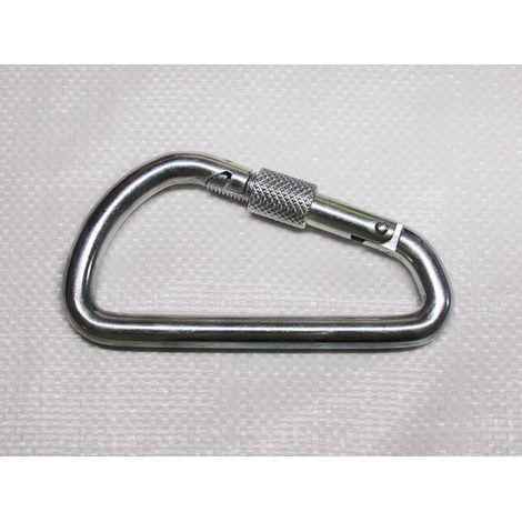 10MM Asymmetric Zinc Plated Carbine Hook With Locking Screw Nut - Gate Locking Bar (1/2)