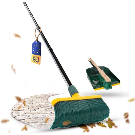 Balai à griffes Novaliv avec manche 30 cm comprenant un ensemble de balayage extérieur, balai spécial avec poils courbés et tête en plastique - idéal