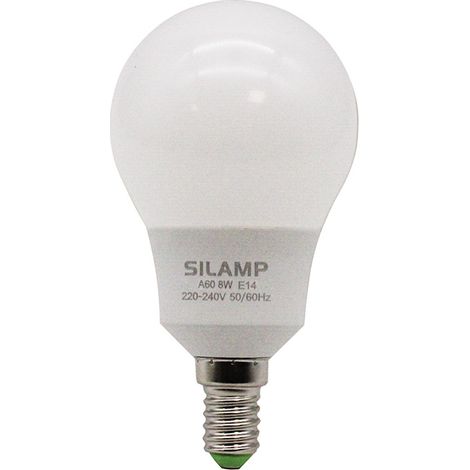 LAMPADINA A LED E14 8W A60 A BULBO ATTACCO PICCOLO A VITE LE14-10-8WLuce Fredda 6400k