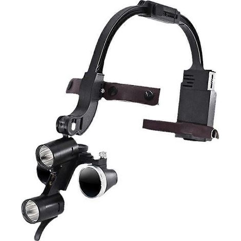Loupe frontale 3,5x avec lampe frontale, instrument optique HD, lentille grossissante, prise UE (1/5)
