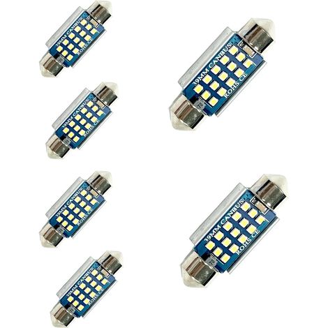 6418 C5W LED Bulb Car Canbus Error Free 12V 15MSD Chipsets CW5 LED Bulbs Car Interior Map Dome Lights License Plate Bulb White 39mm (1/5)