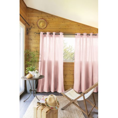 Lot de 2 rideaux d'ameublement "Kala" en Coton 140 x 260 cm l'Effet Papillon - Kala Pivoine - 2 panneaux 140 x 240 cm