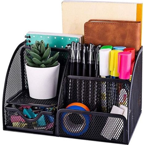 Organizzatore da scrivania - 6 scomparti - nero (1/5)