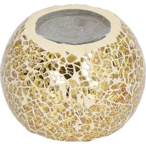 Bougeoirs votifs en verre bougeoir en mosaque d'or de Style européen pour la décoration d'anniversaires de fêtes à la maison (1/5)