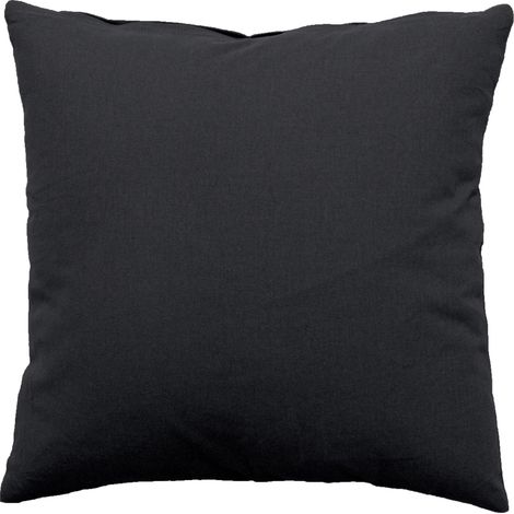 Coussin déhoussable uni en coton Gris Foncé 60x60 cm