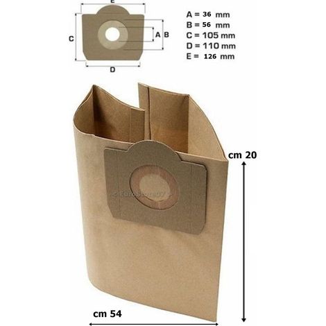 5 SACCHETTI ASPIRAPOLVERE LAVORWASH WHISPER V 8 / SAHARA TIPO 5.212.0049 LW 2 (1/2)