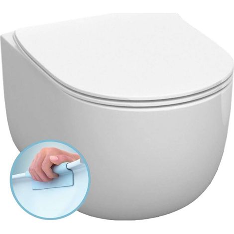 Sapho Kerasan Flo - Inodoro suspendido Norim, Rimless, blanco 311101