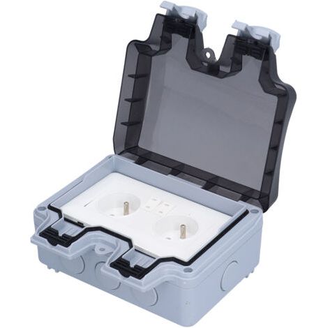 QORVA- Prise étanche extérieure, Double prise Standard française, avec interrupteur, accessoires d'alimentation 250V 16A
