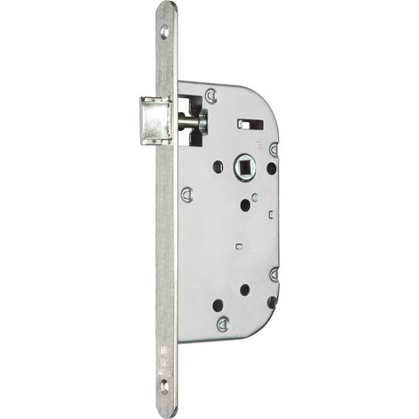 Serratura asse 50 NF Métalux a catenaccio destro senza piastra reversibile - finitura inox - EURO-ELZETT - G848E2D7K4 ROZ (1/2)