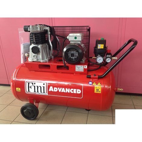 COMPRESSORE ARIA FINI TRAINO A CINGHIA 100 (90) LITRI 2 HP 1,5 KW TRIFASE MK 102 (1/3)
