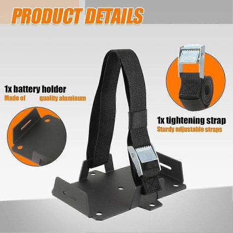 Un petit plateau de batterie, adapté aux batteries 12V-6V/6AH 7AH 8AH 9AH 12AH 15AH, avec une sangle de fixation réglable pour l'installation de la batterie. (1/4)