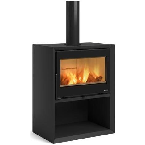 Poêle à bois raccordable - LA NORDICA Dante.16 avec range-bûches 12.4 kW (1/4)