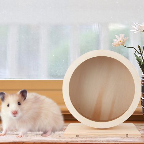 Maison en bois pour petits animaux de compagnie Hamster, roue amusante, nid de repos et de jeu, jouet d'exercice(s) (1/5)
